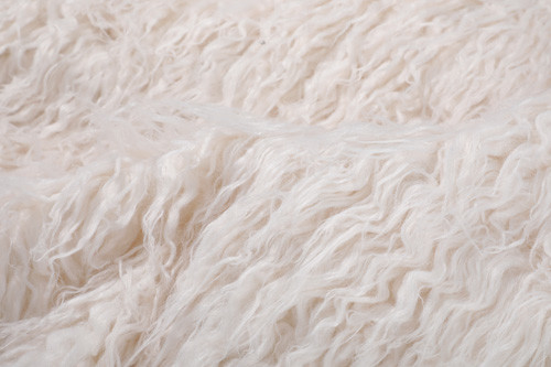 Ivory Mongolian Faux Fur Fabric Acrylic 150cm Fleece