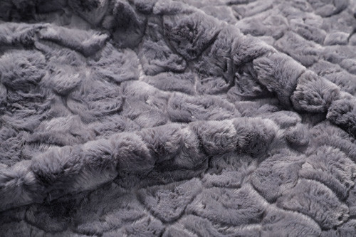 Grey Solid Faux Fur Rabbit Pattern Fabric Polyester 150cm