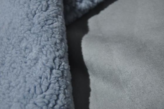 Polyester 160cm Micro Polar Velvet 100p Grey Suede Composite