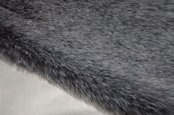 Black 150cm Fox Fur Fabric By The Yard Acrylic Long Hair