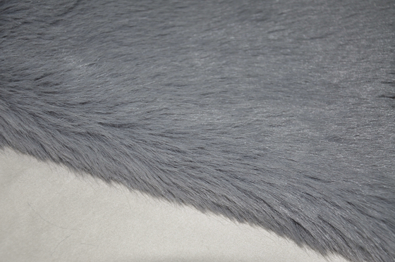 grey Solid Long Haired Faux Fur Fabric Acrylic Silver Fox，Add softness and romance to your wardrobe