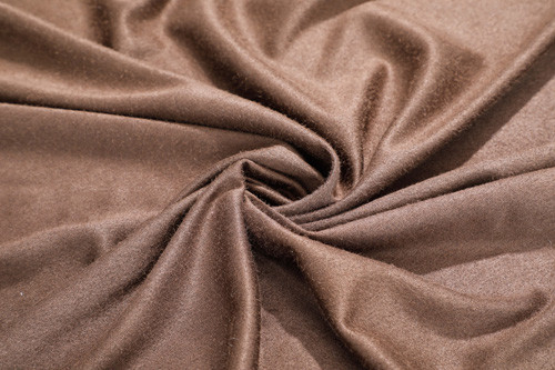 Brown 150cm Faux Leather Nubuck Fabric , Solid Microfiber Faux Suede