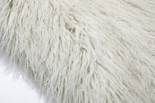 White Jacquard Mongolian Craft Fur Printed For Crafts