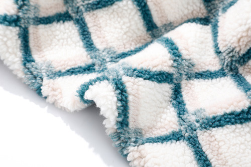 Pattern Faux Sherpa Fabric 500m , Jacquard Polyester Sherpa Fabric