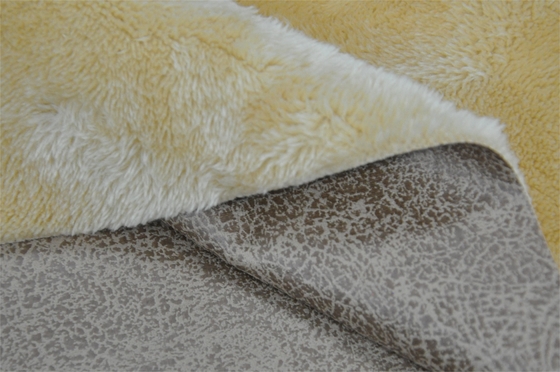 Brushed rabbit plush solid PU bonded fabrics