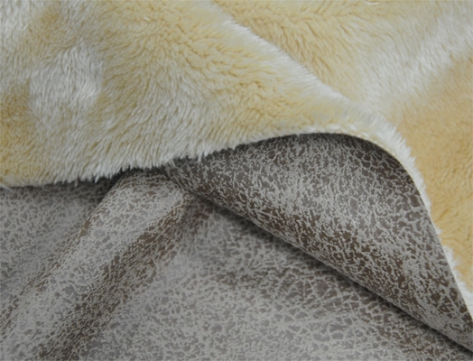 Brushed rabbit plush solid PU bonded fabrics