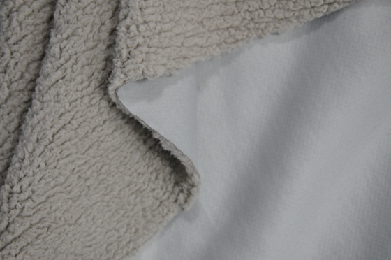 390gsm FUR:  SHU VELVETEEN WOVEN  FABRIC:Knitted FabricBonded Leather Fabric