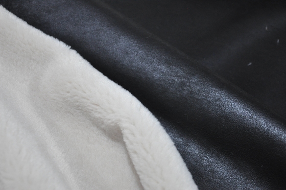Solid Sherpa Solid Pu Bonded Fleece Fabric 660gsm Fur Double Sided Adhesive
