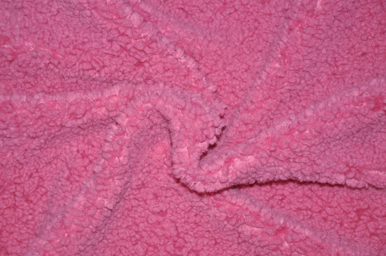 150cm Faux Sherpa Fabric Recycled Polyester Fur Jacquard Pattern 500gsm