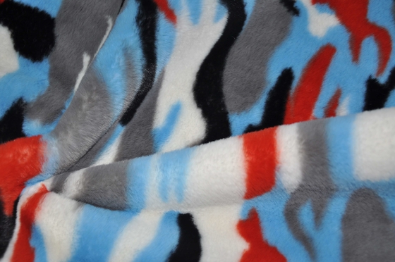Printed Imitation Rabbit Fur 100% Polyester 150cm CW Or Adjustable