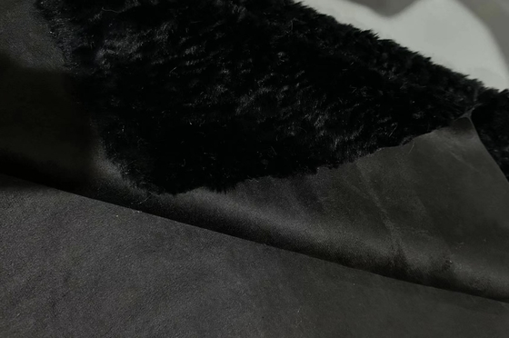 650gsm Brush Pattern Rabbit Hair Coating Woven Bonded Fleece Fabric Solid Suede