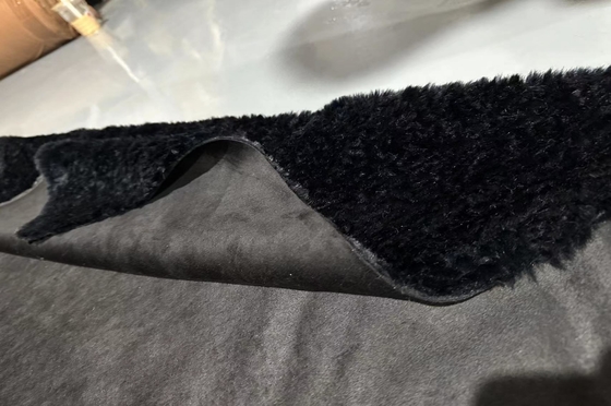 650gsm Brush Pattern Rabbit Hair Coating Woven Bonded Fleece Fabric Solid Suede