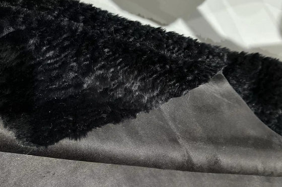 650gsm Brush Pattern Rabbit Hair Coating Woven Bonded Fleece Fabric Solid Suede
