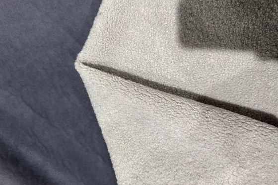155CM dark blue suede composite lamb wool fabric