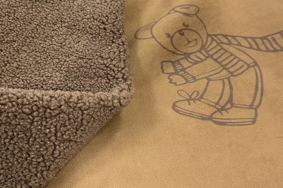 Brown bear 400gsm 160cm Bonded Fleece Fabric 100% PU Bonded Sherpa Fleece