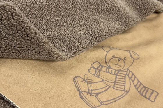 Brown bear 400gsm 160cm Bonded Fleece Fabric 100% PU Bonded Sherpa Fleece