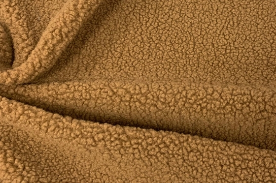 Solid Faux Sherpa Fabric Polyester , 150cm Faux Suede Sherpa 400gsm