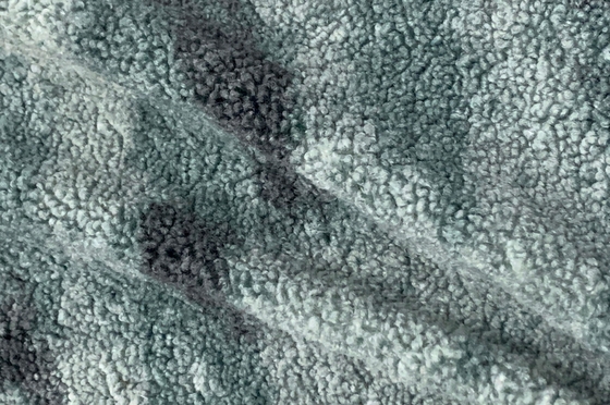 Jacquard 	Faux Sherpa Fabric Check Polyester Fur Patterned 460gsm