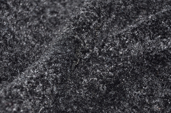 Black Warp Knitted Curling Look 150cm Width for Garment