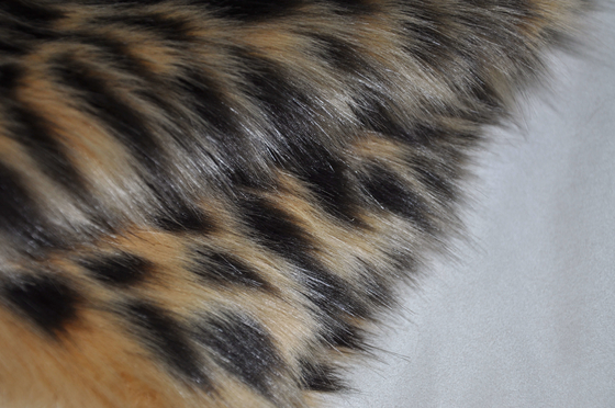 leopard print Mixed Jacquard Long Haired Fur Fabric Acrylic Fake Mink