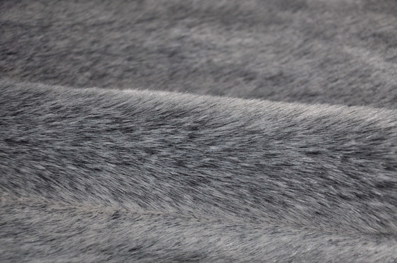 Black 150cm Fox Fur Fabric By The Yard Acrylic Long Hair