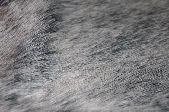 grey Solid Long Hair Fur Fabric，The perfect combination of elegance and modern style