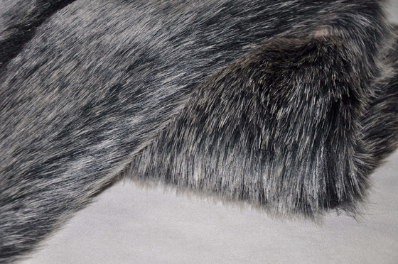 grey Solid Long Hair Fur Fabric，The perfect combination of elegance and modern style