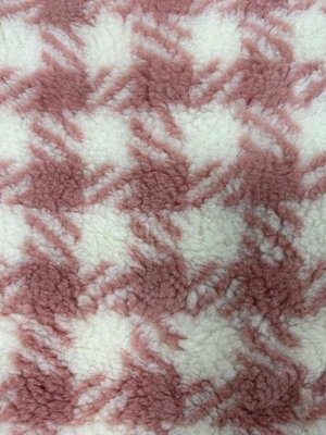 Jacquard 100% Polyester Sherpa Fabric Faux 150cm Adjustable 400GSM