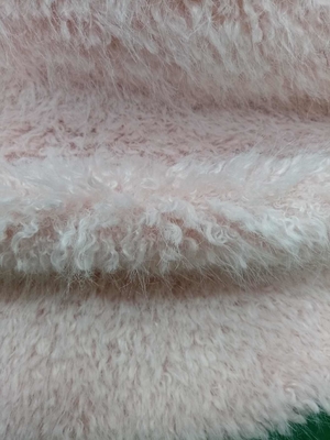 Soft  150cm CW Or Adjustable Pink curly fashionable knitted fabric