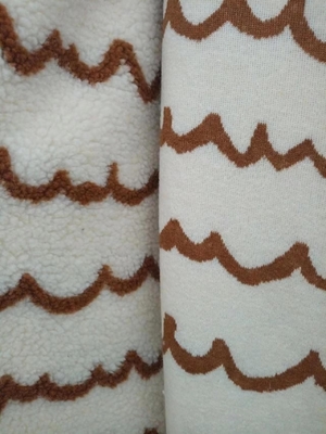 Jacquard 100% Polyester Sherpa Fabric Faux 150cm Adjustable 340GSM